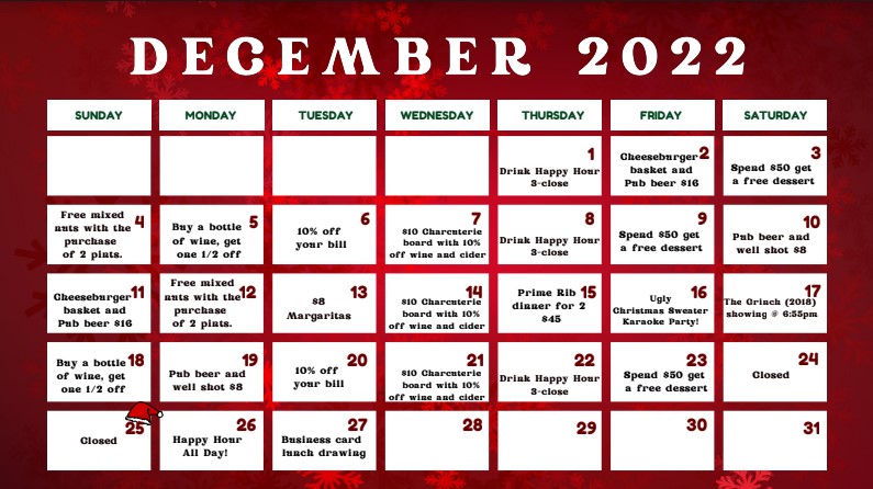 December 2022 Calendar