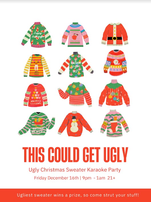 Ugly Christmas Sweater Karaoke Party